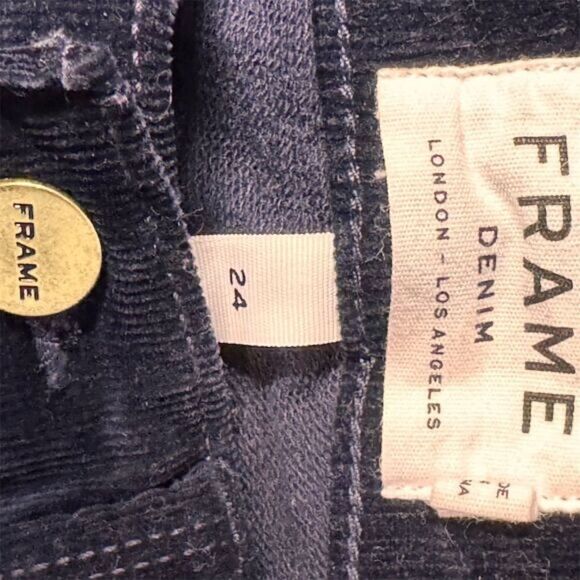 Frame Denim Skinny Stretch Velvet cords  Size 24 Navy Blue - Picture 3 of 10